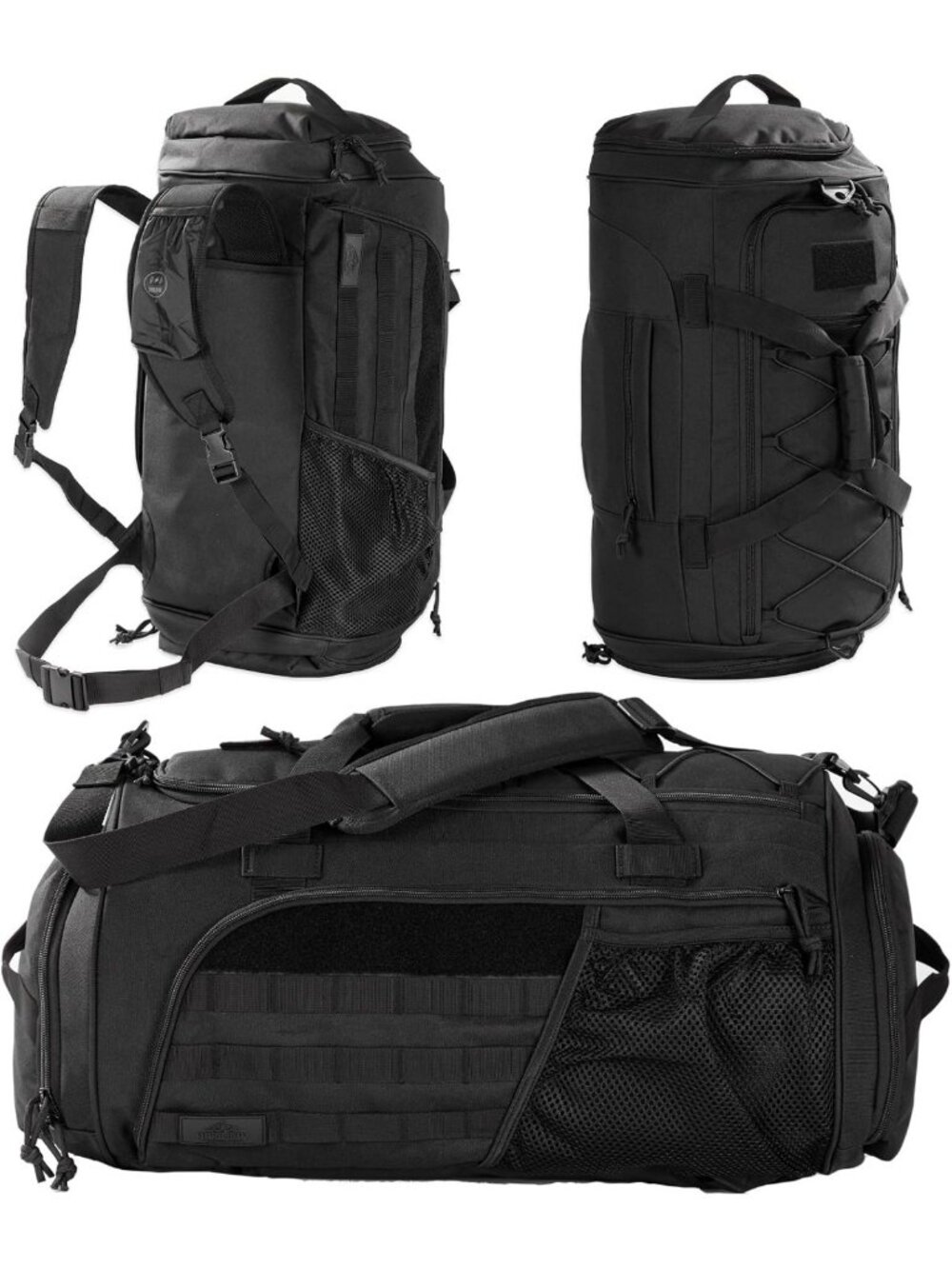 Heavy Duty Military Duffle Gym Bag, 60L Weekender Backpack with Shoe Compartment